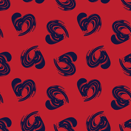Heart shaped brush stroke seamless pattern design for fashion textiles, graphics and crafts