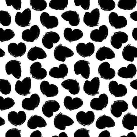 Heart shaped brush stroke seamless pattern design for fashion textiles, graphics and craftsの写真素材