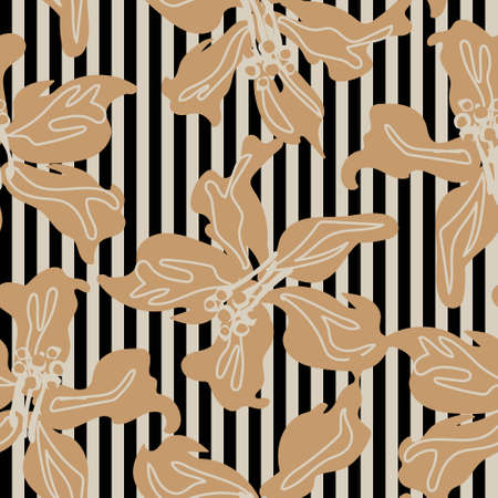 Floral striped seamless pattern design for fashion textiles and graphicsのイラスト素材