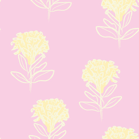 Floral brush strokes seamless pattern design for fashion textiles, graphics, backgrounds and craftsのイラスト素材