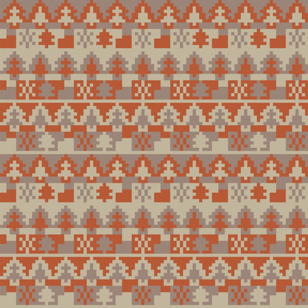 Christmas Tree fair isle pattern design for fashion textiles, knitwear and graphicsのイラスト素材