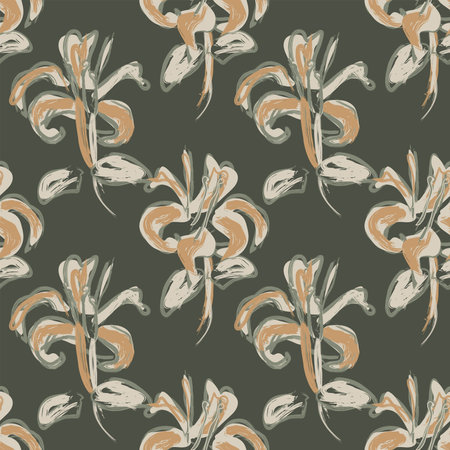 Floral brush strokes seamless pattern design for fashion textiles, graphics, backgrounds and craftsの写真素材
