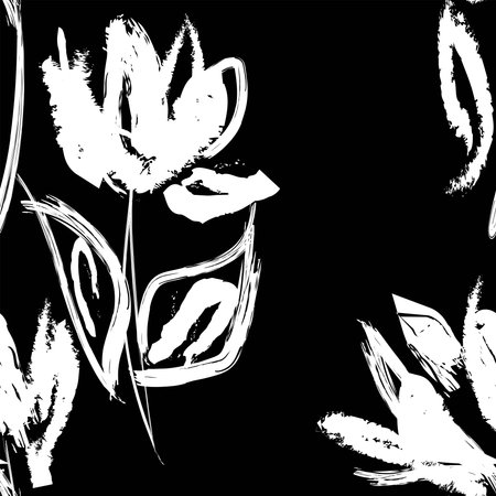 Floral brush strokes seamless pattern design for fashion textiles, graphics, backgrounds and craftsのイラスト素材