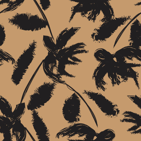 Floral brush strokes seamless pattern design for fashion textiles, graphics, backgrounds and craftsのイラスト素材