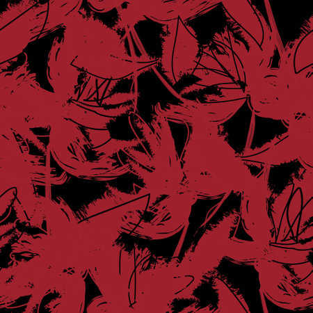 Floral brush strokes seamless pattern design for fashion textiles, graphics, backgrounds and craftsのイラスト素材