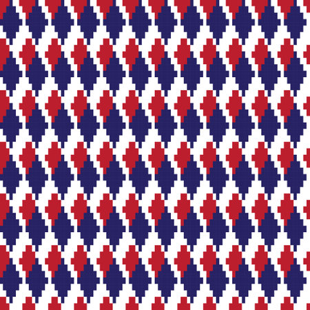 Argyle fair isle seamless pattern design for knitwear, fashion textile, graphicsのイラスト素材