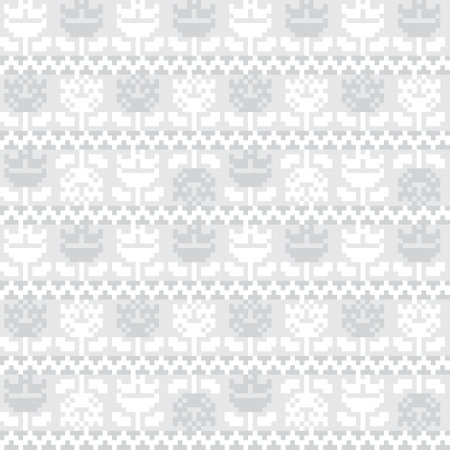 Floral fair isle pattern design for fashion textiles, knitwear and graphicsのイラスト素材