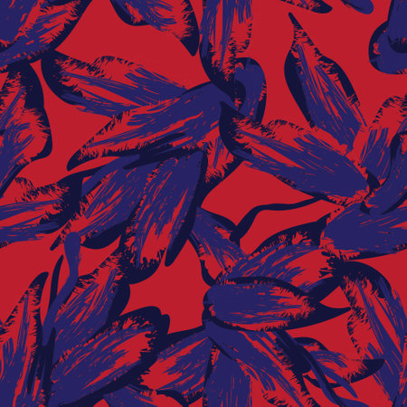 Floral brush strokes seamless pattern design for fashion textiles, graphics, backgrounds and craftsのイラスト素材