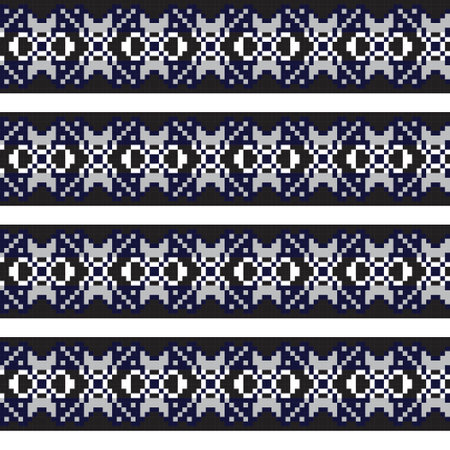 Christmas floral fair isle pattern design for fashion textiles, knitwear and graphicsのイラスト素材