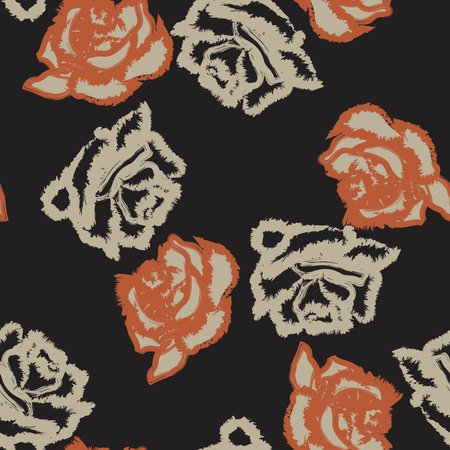 Abstract Rose Floral seamless pattern design for fashion textiles, graphics, backgrounds and craftsのイラスト素材