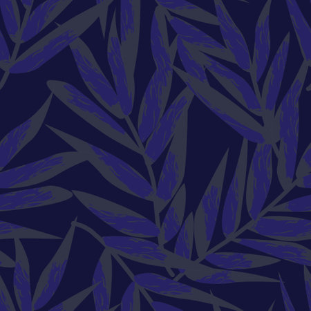 Blue Tropical Leaf seamless pattern design for fashion textiles, graphics and craftsのイラスト素材