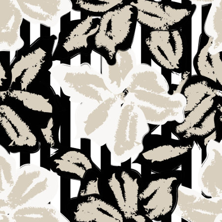 Beige Floral striped seamless pattern design for fashion textiles and graphicsのイラスト素材