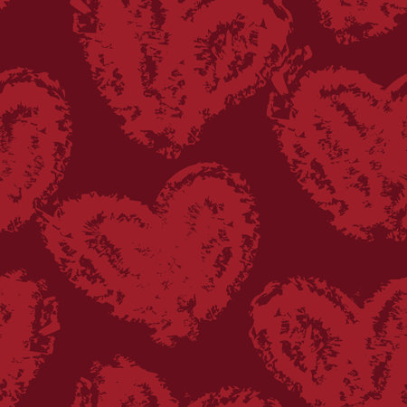 Red Heart shape seamless pattern design for fashion textiles, graphics and craftsのイラスト素材