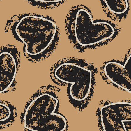 Neutral Colour Heart shape seamless pattern design for fashion textiles, graphics and craftsのイラスト素材