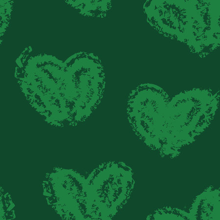 Green Heart shape seamless pattern design for fashion textiles, graphics and craftsのイラスト素材