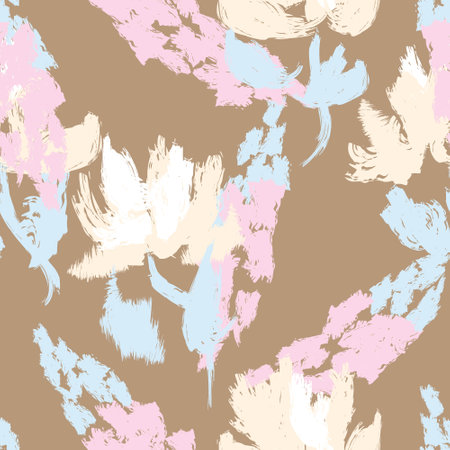 Neutral Colour Abstract Floral seamless pattern design for fashion textiles, graphics, backgrounds and craftsのイラスト素材