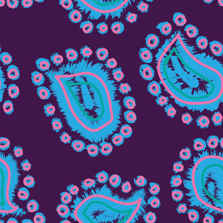 Colourful Paisley abstract seamless pattern design for fashion textiles, graphics, backgrounds and craftsのイラスト素材