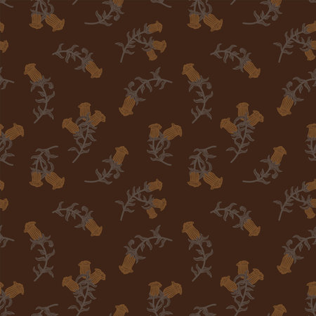 Neutral Colour Oriental Floral seamless pattern background for fashion textiles, graphics, backgrounds and craftsのイラスト素材