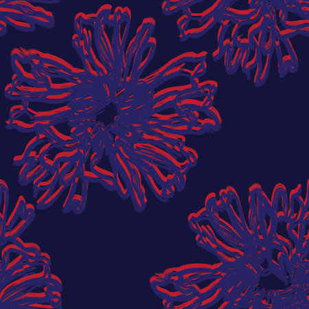 Red Abstract Floral seamless pattern design for fashion textiles, graphics, backgrounds and craftsのイラスト素材