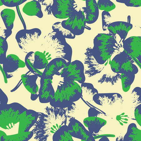 Green Abstract Floral seamless pattern design for fashion textiles, graphics, backgrounds and craftsのイラスト素材