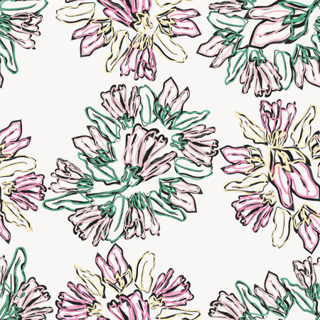 Pastels Paisley abstract seamless pattern design for fashion textiles, graphics, backgrounds and craftsの写真素材