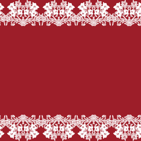 Red Symmetric Floral seamless pattern design for fashion textiles and graphicsのイラスト素材