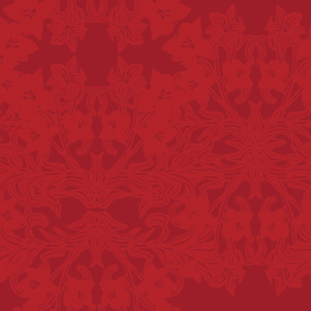 Red Symmetric Floral seamless pattern design for fashion textiles and graphicsのイラスト素材