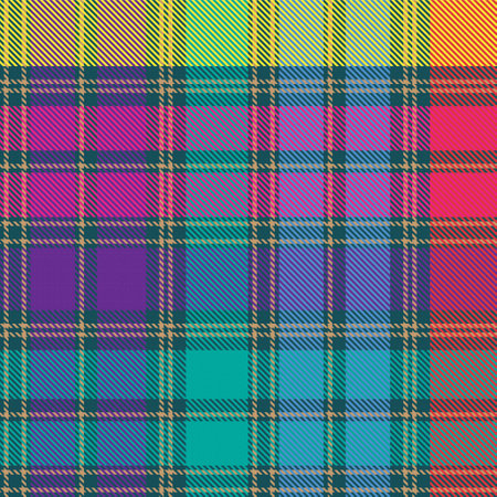 Rainbow Plaid, checkered, tartan seamless pattern suitable for fashion textiles and graphicsのイラスト素材