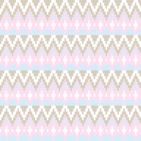 Neutral Colour Chevron fair isle seamless pattern design for knitwear, fashion textile, graphicsのイラスト素材