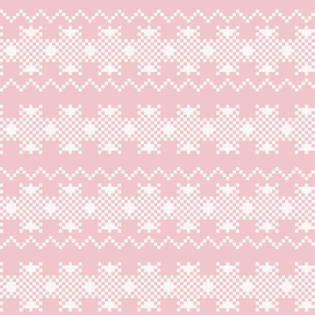 Pastels Snowflake fair isle pattern design for fashion textiles, knitwear and graphicsのイラスト素材