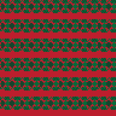Red Argyle fair isle seamless pattern design for knitwear, fashion textile, graphicsのイラスト素材
