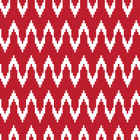 Red Chevron fair isle seamless pattern design for knitwear, fashion textile, graphicsのイラスト素材