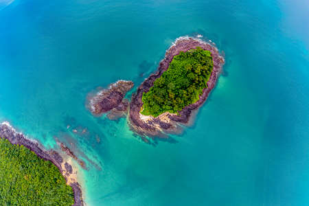 Its a small beautifull floating island at Bureh beachの写真素材