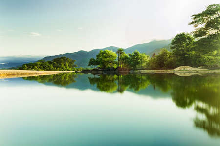 This long exposure phote taken at Bureh beach, Sierra Leoneの写真素材