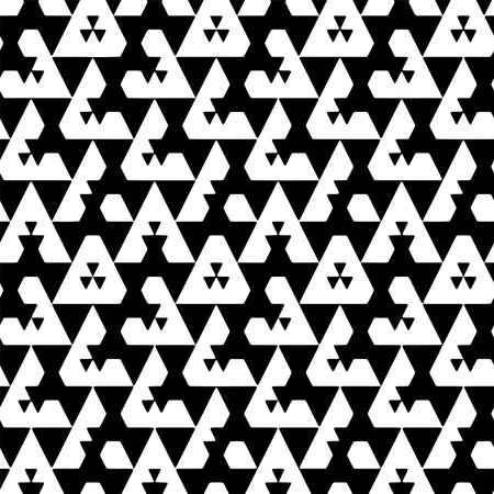 Full seamless modern geometric texture pattern for decor and textile. Black and white shape for...