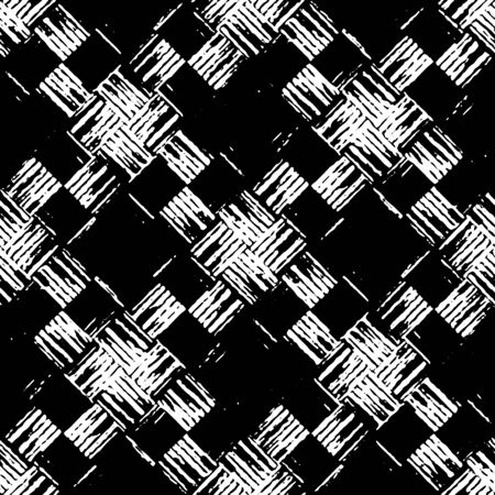 Full Seamless Modern Abstract Pattern Vector. Classic Black and White Design Fabric Print Background illustration for textile.のイラスト素材