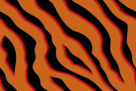 Full seamless tiger and zebra stripes animal skin pattern. Design for tiger colored textile fabric printing. Suitable for fashion use.のイラスト素材
