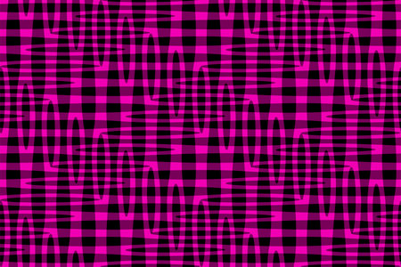 Full Seamless Abstract Pattern. Monochrome Vector. Black and Pink Check Dress Fabric Print. Design for Textile and Home Decoration.のイラスト素材