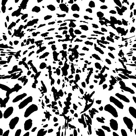Full seamless cheetah and leopard animal skin pattern vector. Design for black and white cheetah textile fabric printing. Suitable for fashion use.のイラスト素材