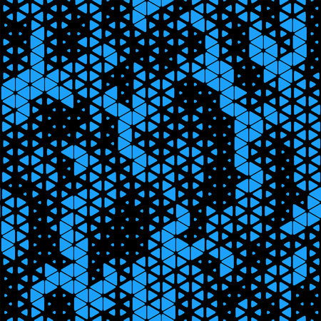 Full seamless modern geometric texture pattern for decor and textile. Black and blue shape for...