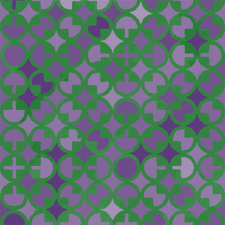 Full seamless purple green geometric texture pattern for decor and textile fabric printing. Multipurpose circle model design for fashion and home design.のイラスト素材