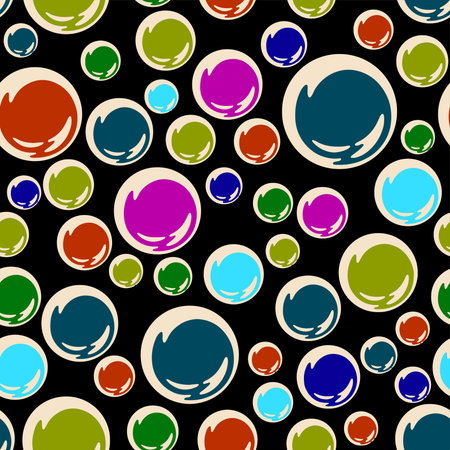 Full Seamless Circle Texture Print Pattern. Dress Fabric. Colorful Background Vector. Design for...