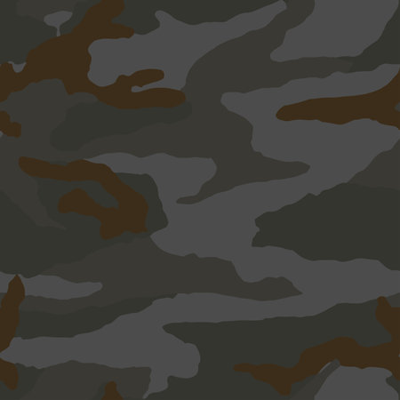 Full seamless dark military camouflage texture pattern vector. Dark colors design for girls, boys textile fabric and wallpaper print. Design for fashion and home design background.のイラスト素材