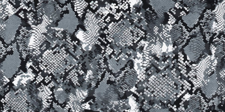 Full Seamless Snake Animal Skin Texture Pattern Vector. Gray snake leather design for textile fabric...