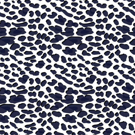 Full seamless leopard cheetah animal skin texture pattern vector. Ornamental navy blue white design for women textile fabric printing. Suitable for trendy fashion use.のイラスト素材