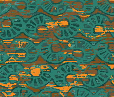 Full Seamless Clothes Pattern Fabric Print. Texture Design for Women Dress Shawl Scarf and Linens. Endless Vector Design Background.のイラスト素材