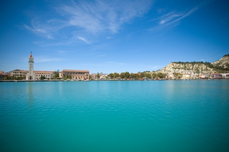 Panoramic view of Zante town - capital of the island, Greeceの写真素材