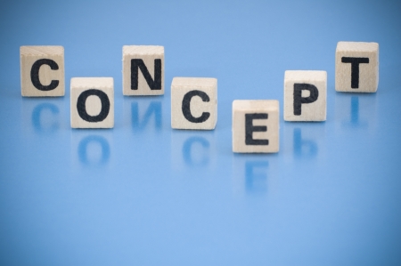 The word CONCEPT made of letters on wooden blocksの写真素材