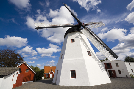 Still working Dutch-type windmill built in 1877 in Aarsdale, Bornholm, Denmarkの写真素材