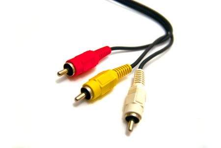 Composit video cable on white